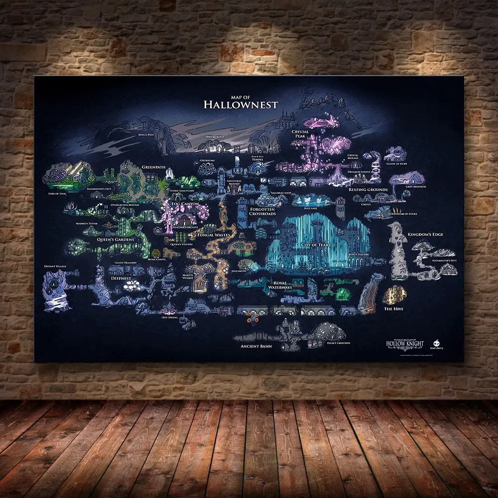 Hollow Knight Hallownest Map G - Star Map Poster 评论和价格