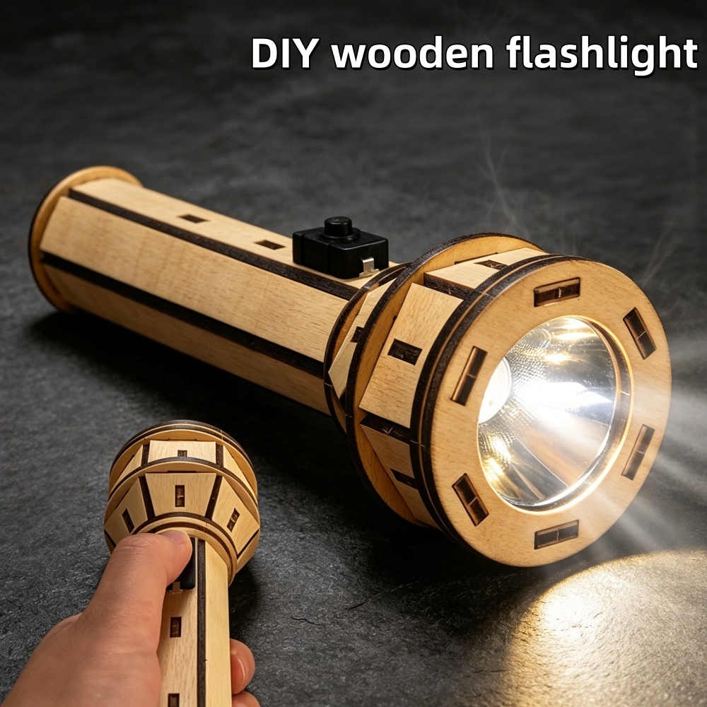 Wooden DIY Flashlight Puzzle K - Science Project Kit 评论和价格