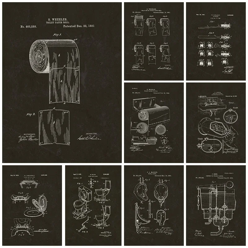 Modern Toilet Paper Blueprint  - Star Map Poster 评论和价格