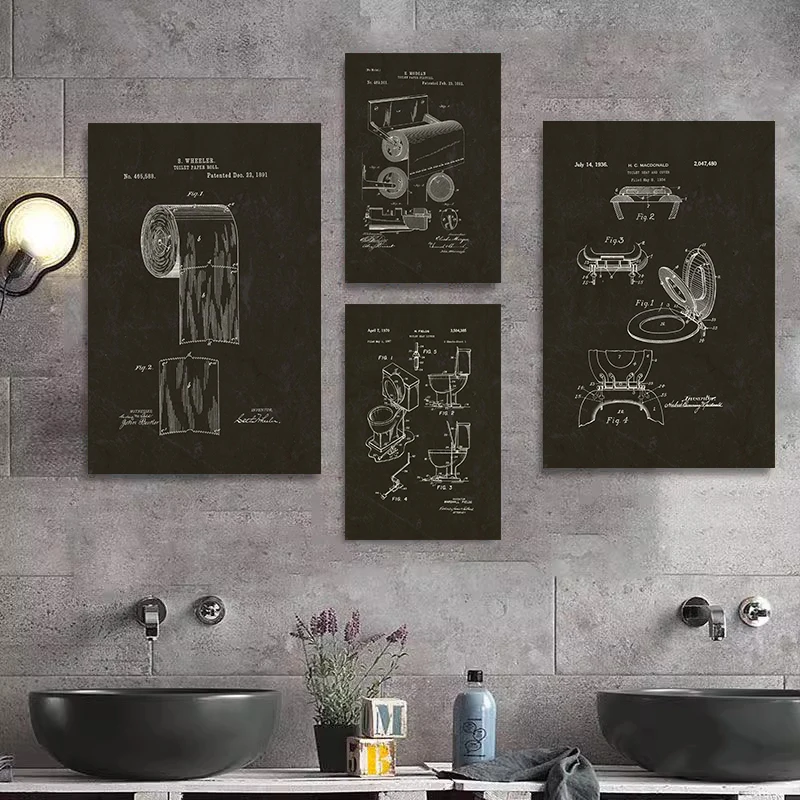 Modern Toilet Paper Blueprint  - Star Map Poster 评论和价格